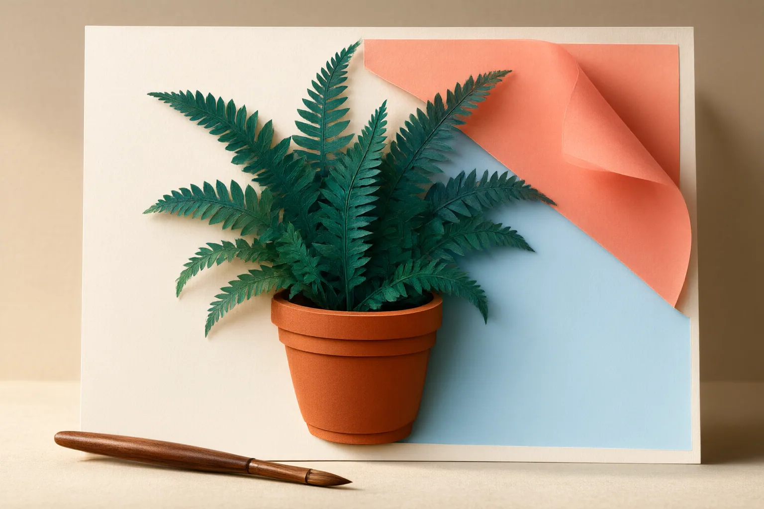 Conceptual photo editing illustration with a selective mask over a botanical still life