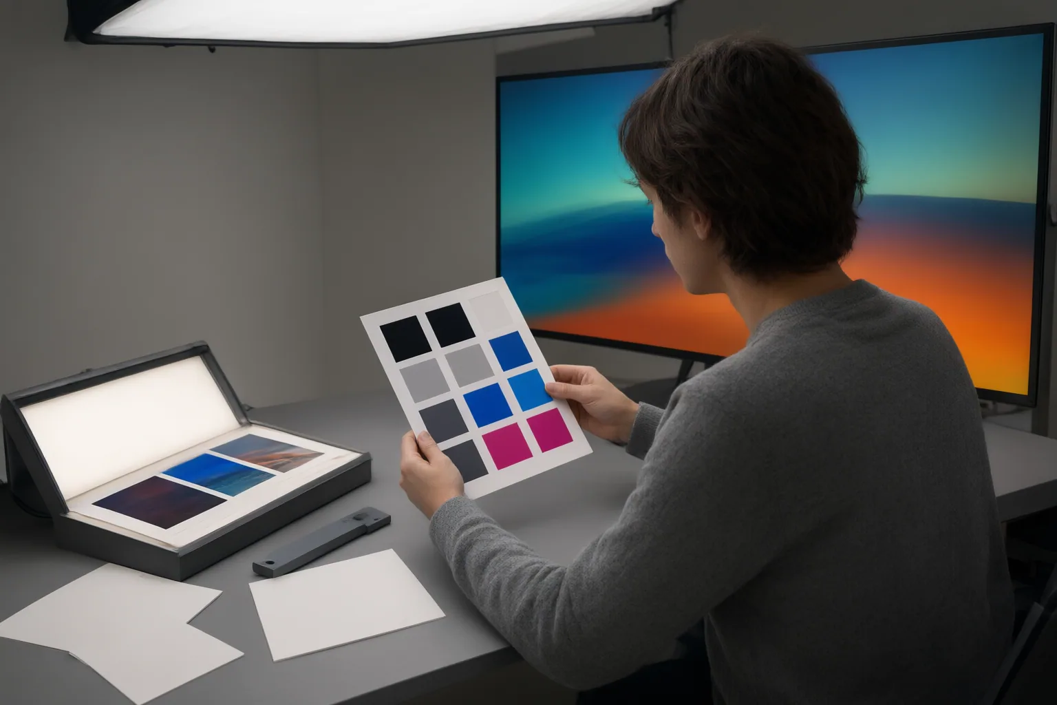 Editorial scene showing practical next steps for Display P3 vs sRGB: Which Color Space Should You Use for Editing and Export?
